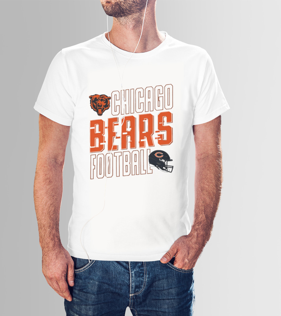 Chicago Bears Football Team Vintage Bear Helmet T-Shirt