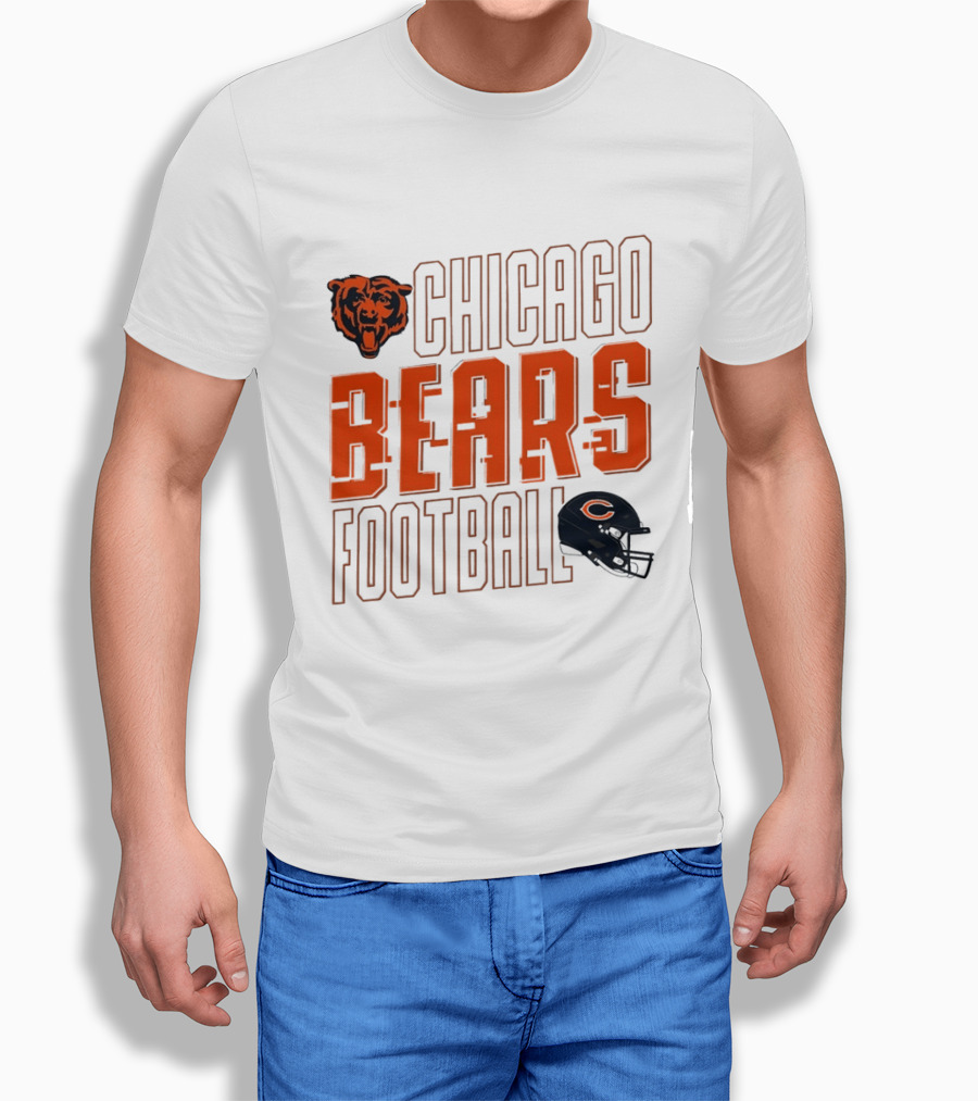 Chicago Bears Football Team Vintage Bear Helmet T-Shirt