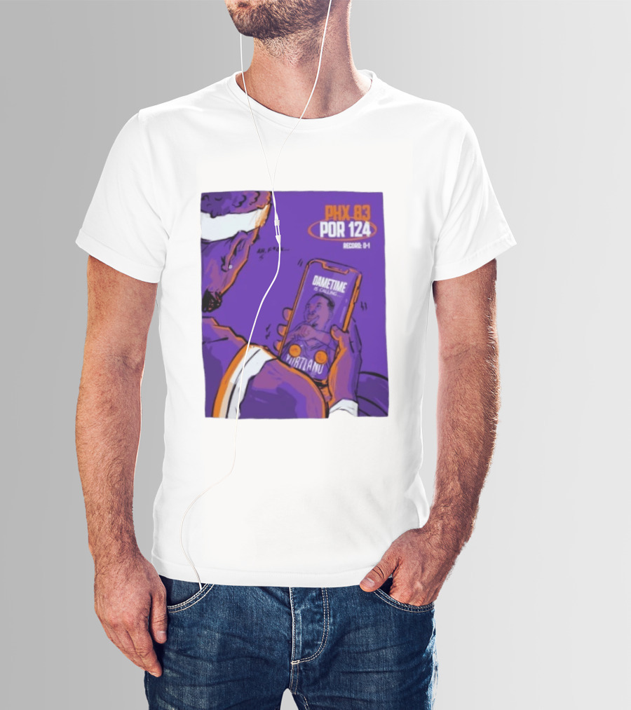 PHX 83 POR 124 Dametime Is Calling Nurtanu Record 0 1 T-Shirt