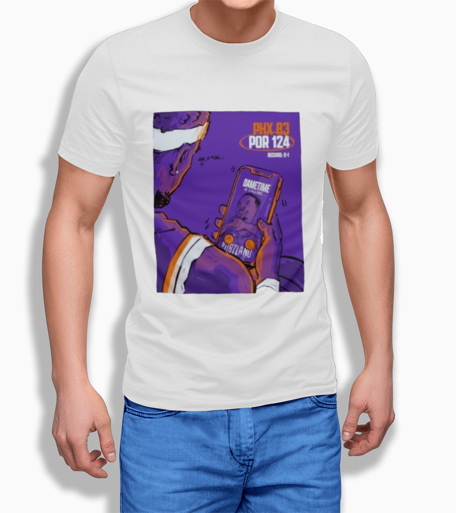 PHX 83 POR 124 Dametime Is Calling Nurtanu Record 0 1 T-Shirt