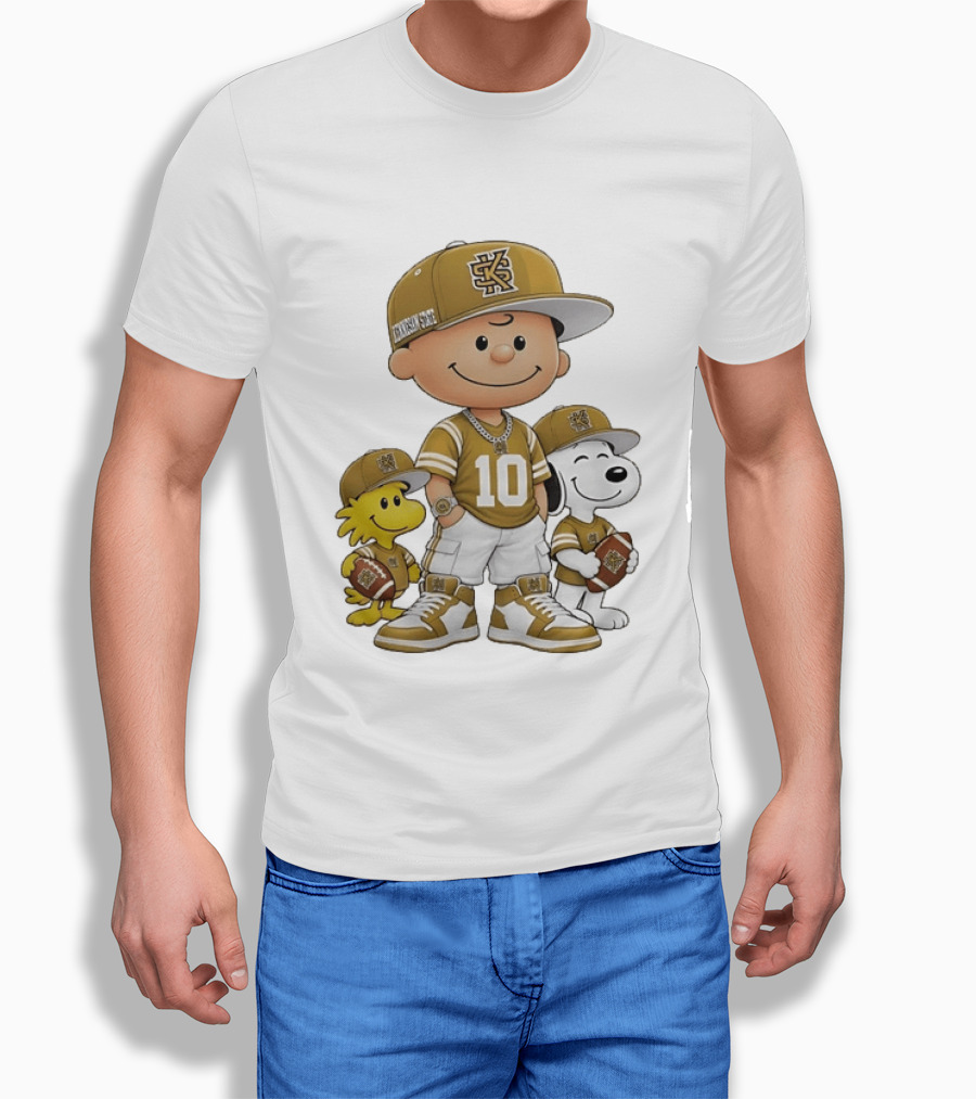 Kennesaw State Owls Charlie Brown Woodstock Snoopy Number 10 Football Fans T-Shirt