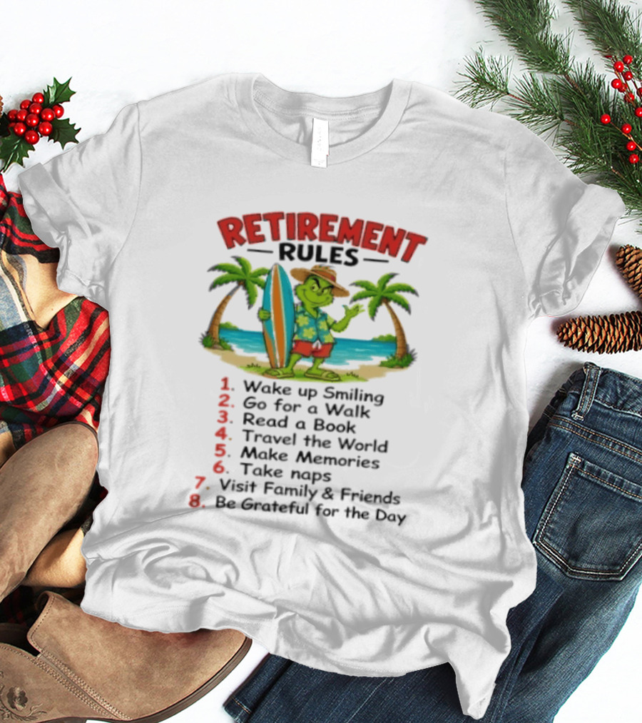 Retirement Rules Beach Vacation Wake Up Smiling Travel Make Memories T-Shirt
