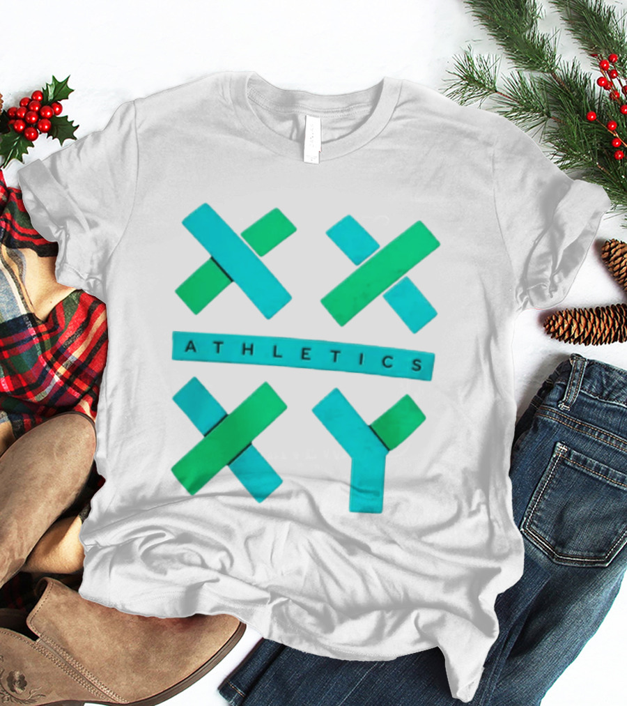 XXXY Athletics Classic Design With Bold Green And Blue X T-Shirt