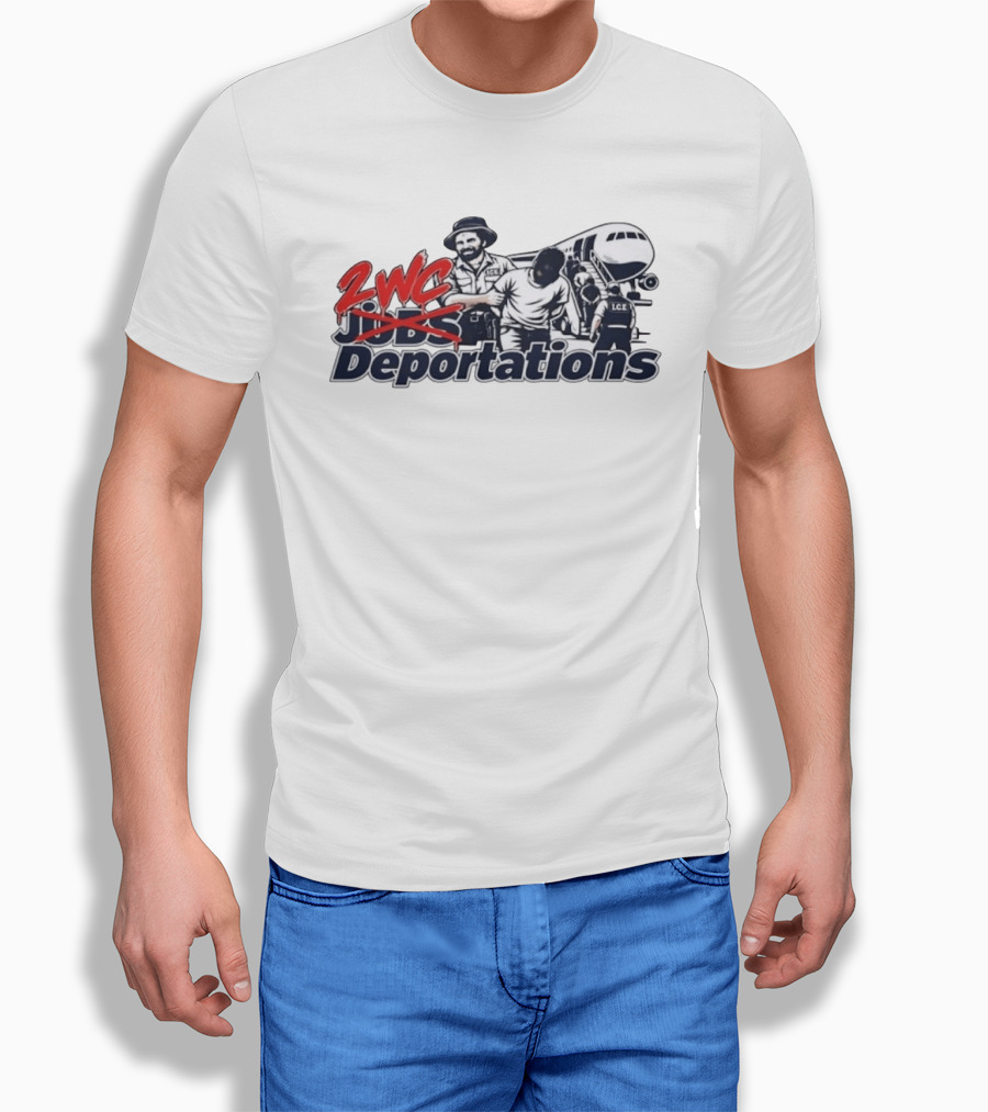 ZWC Deportations ICE Political Satire Jobs Crossed Out T-Shirt