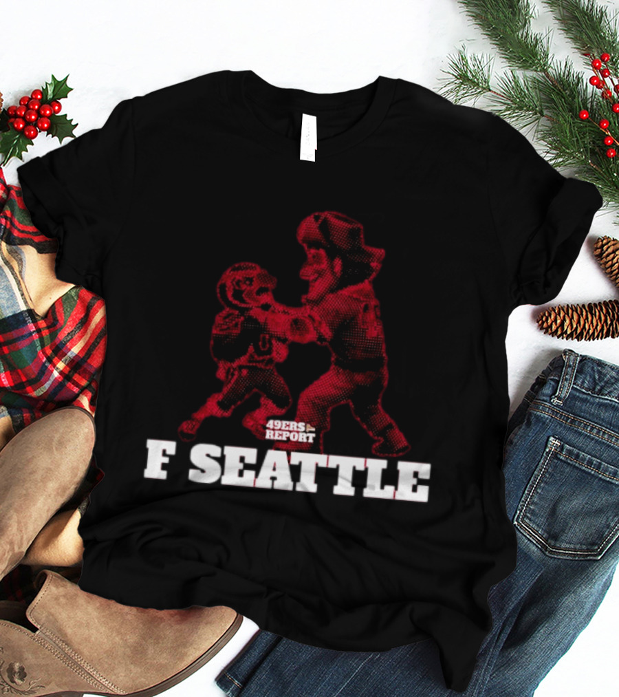 49ers Report F Seattle Halftone Rivalry Football Showdown T-Shirt