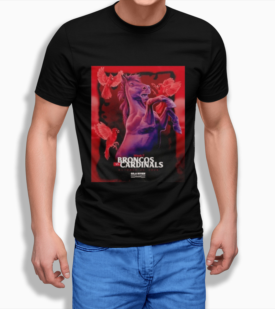 Week 7 Broncos Vs Cardinals October 25 2026 Gila River Resorts & Casinos T-Shirt