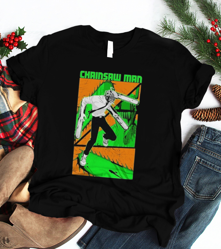 Chainsaw Man Denji Manga Anime Character Action T-Shirt