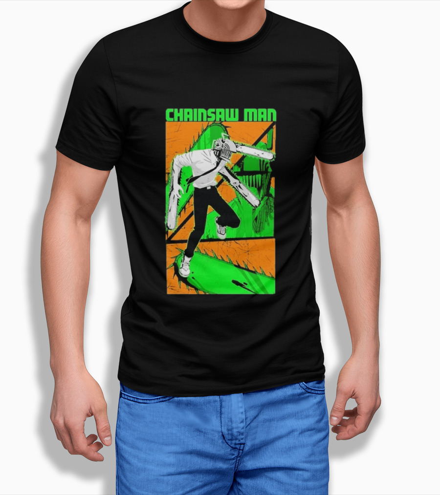 Chainsaw Man Denji Manga Anime Character Action T-Shirt
