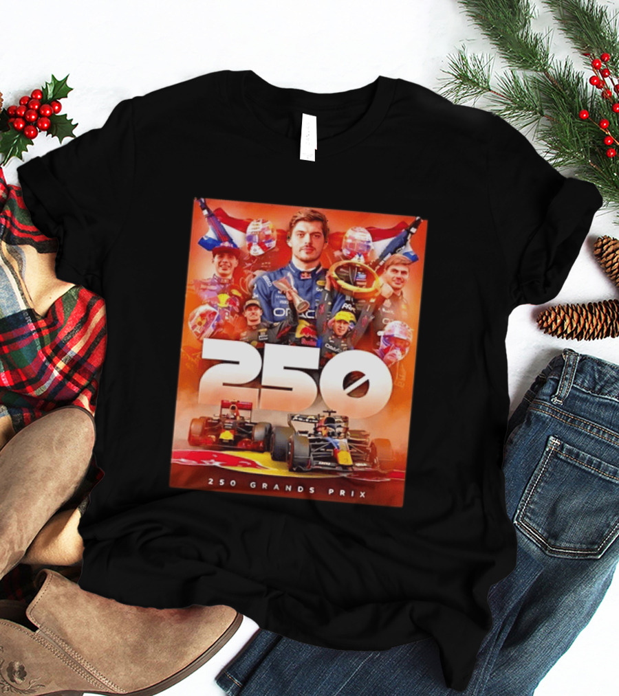 Max Verstappen Oracle Red Bull Racing 250 Grands Prix Celebration T-Shirt