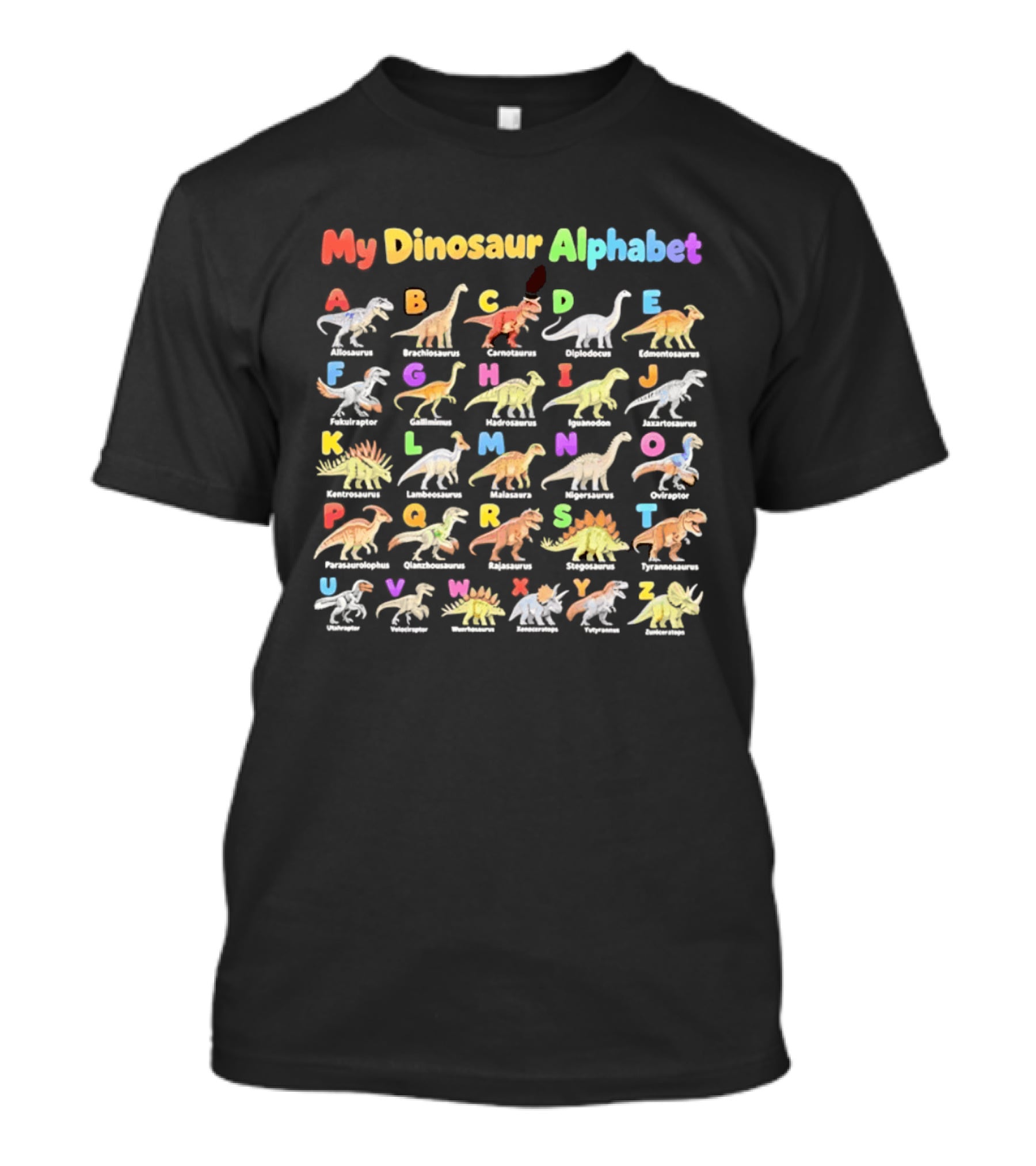 My Dinosaur Alphabet Educational Chart Dino ABC Learning T-Shirt