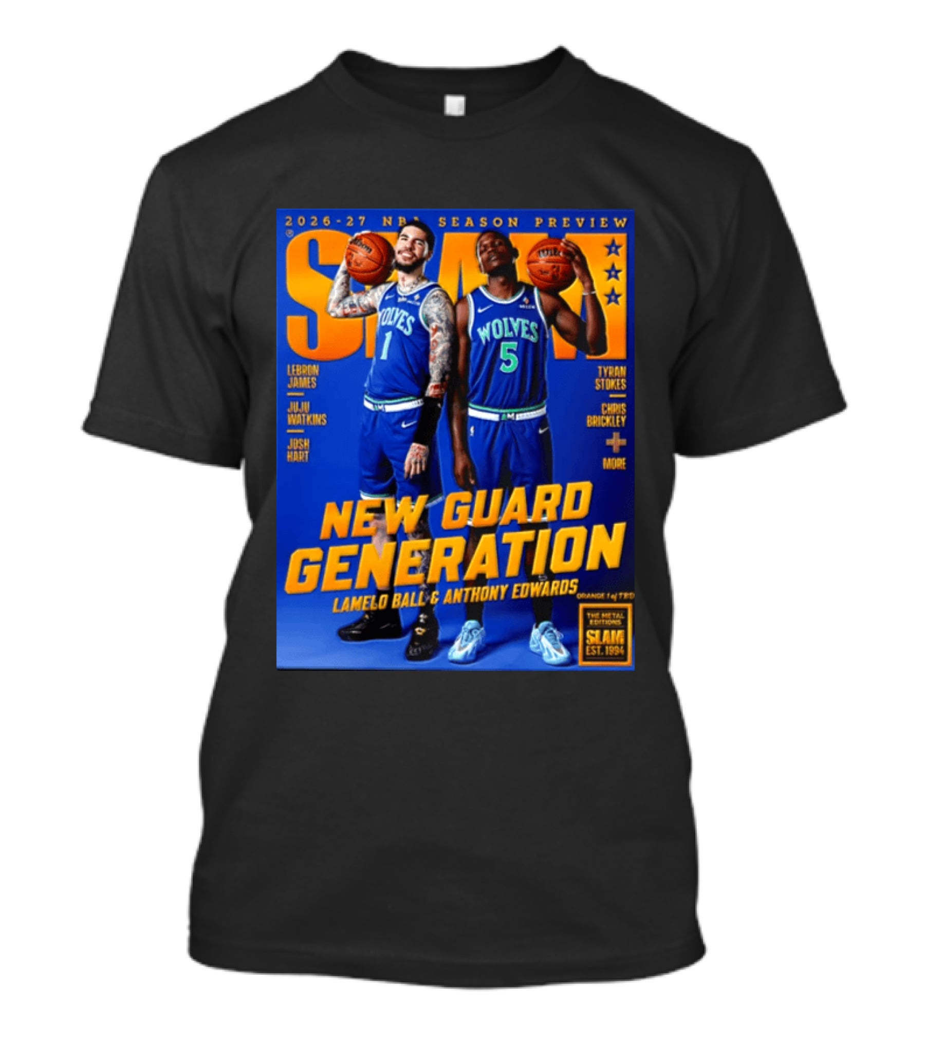 2026 27 NBA Season Preview New Guard Generation LaMelo Ball Anthony Edwards SLAM Wolves T-Shirt