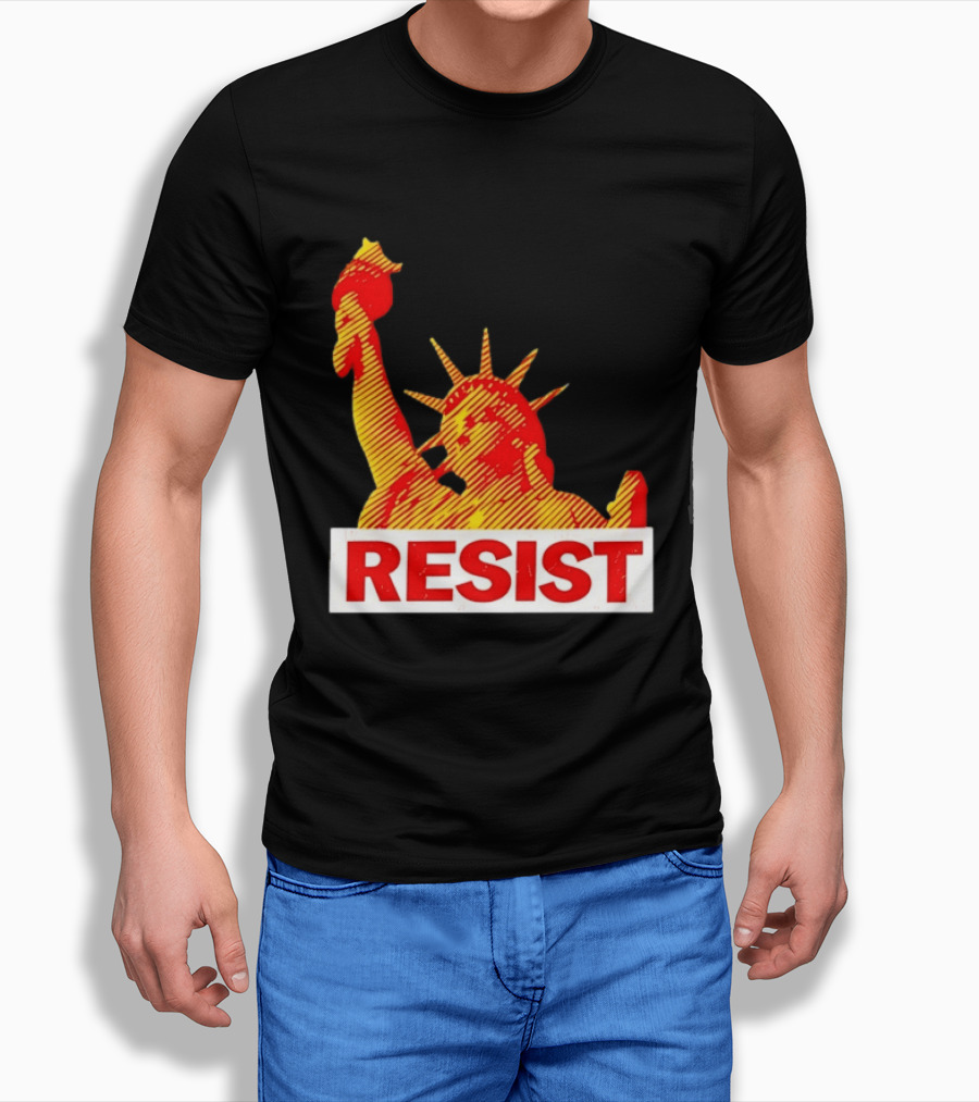 Statue Of Liberty Distressed Resist Political Protest T-Shirt