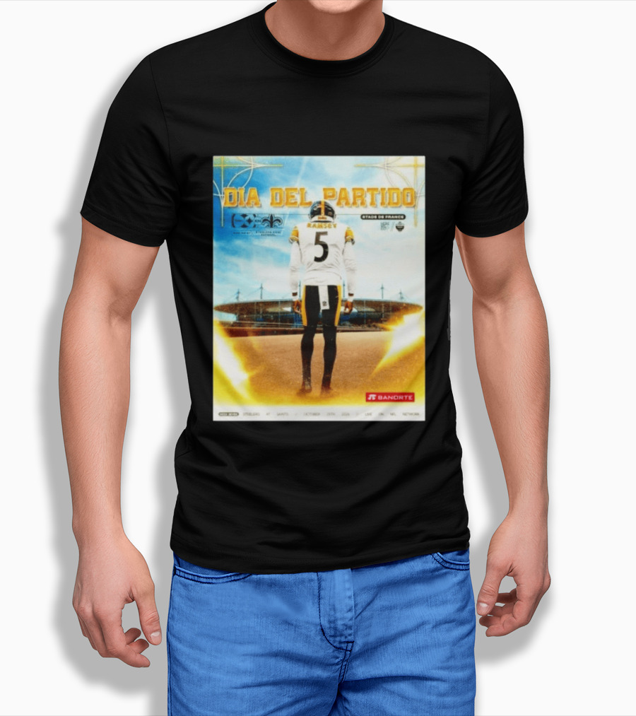 Ramsey No 5 Pittsburgh Steelers Dia Del Partido Stade De France October 25th 2026 NFL Network T-Shirt