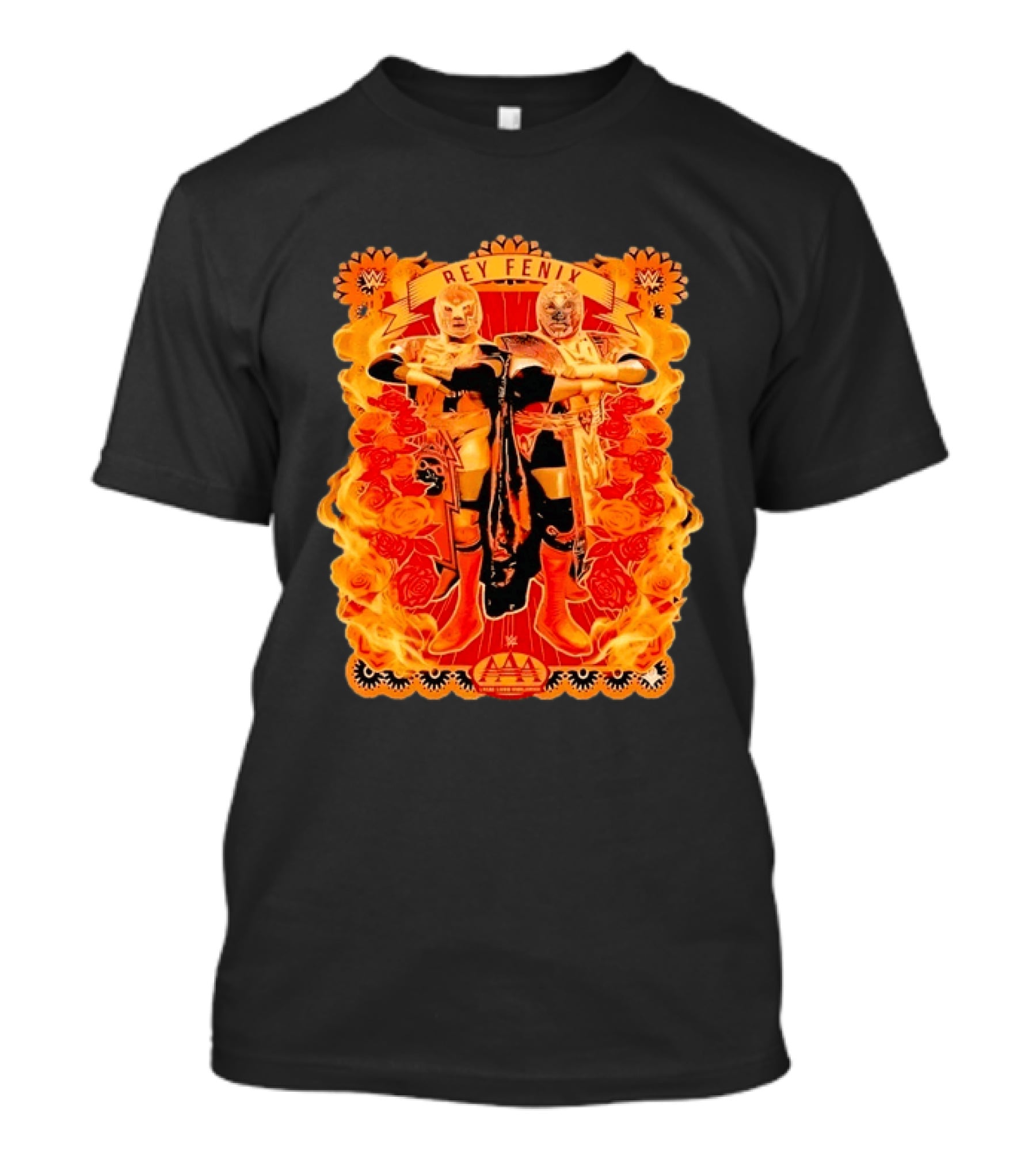 Rey Fenix AAA Lucha Libre Worldwide Flames Wrestler T-Shirt