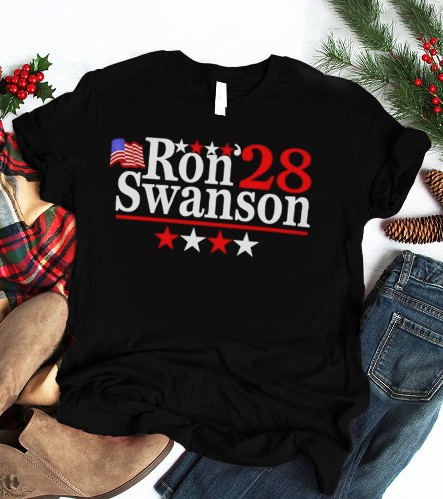 Ron Swanson 28 American Flag Stars Parks And Recreation T-Shirt