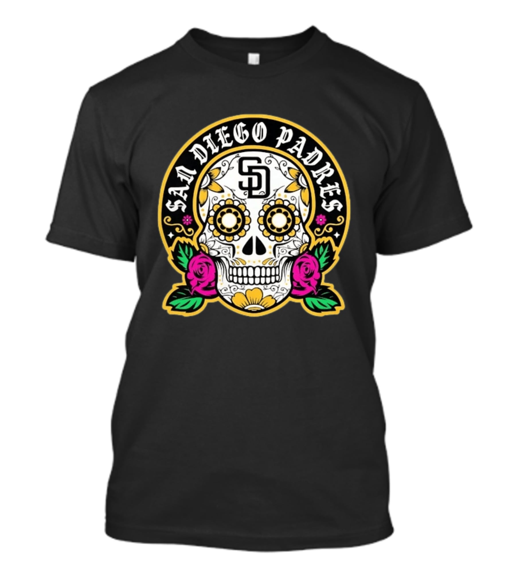 San Diego Padres Dia De Los Muertos Skeleton Sugar Skull MLB T-Shirt