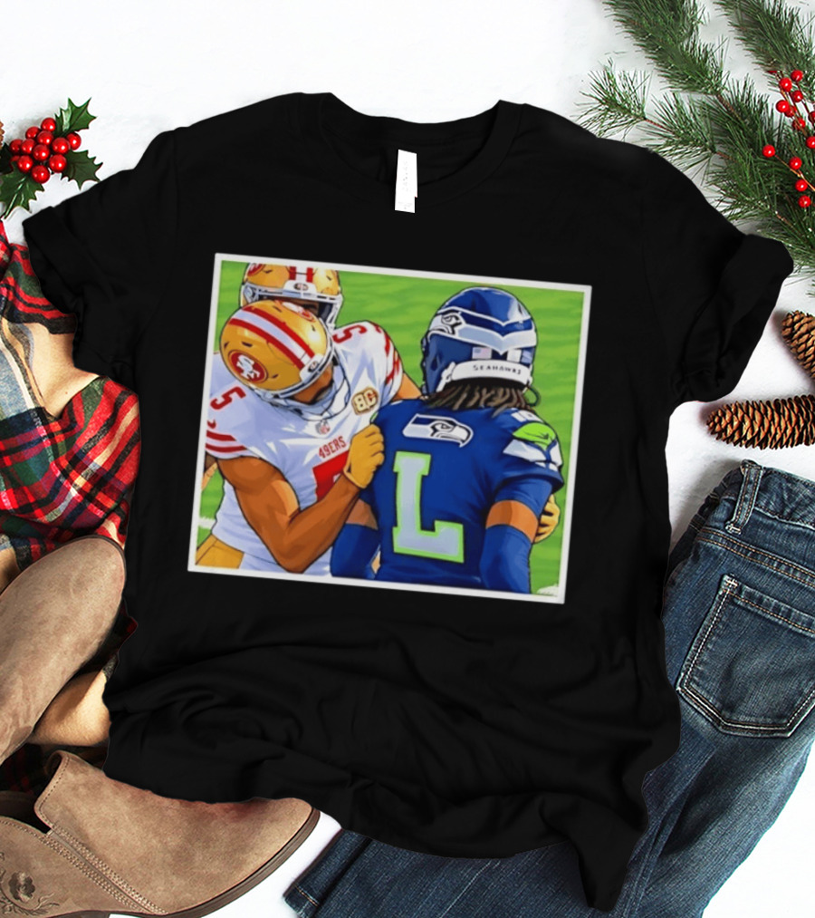 San Francisco 49ers Vs Seattle Seahawks Iconic Football Rivalry Showdown T-Shirt