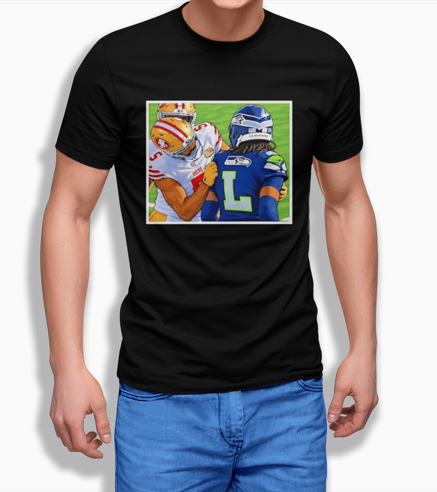 San Francisco 49ers Vs Seattle Seahawks Iconic Football Rivalry Showdown T-Shirt