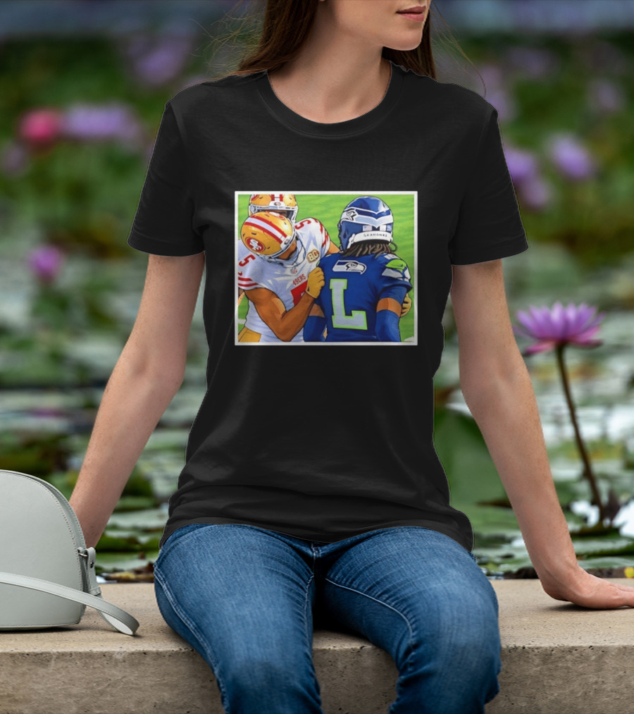 San Francisco 49ers Vs Seattle Seahawks Iconic Football Rivalry Showdown T-Shirt
