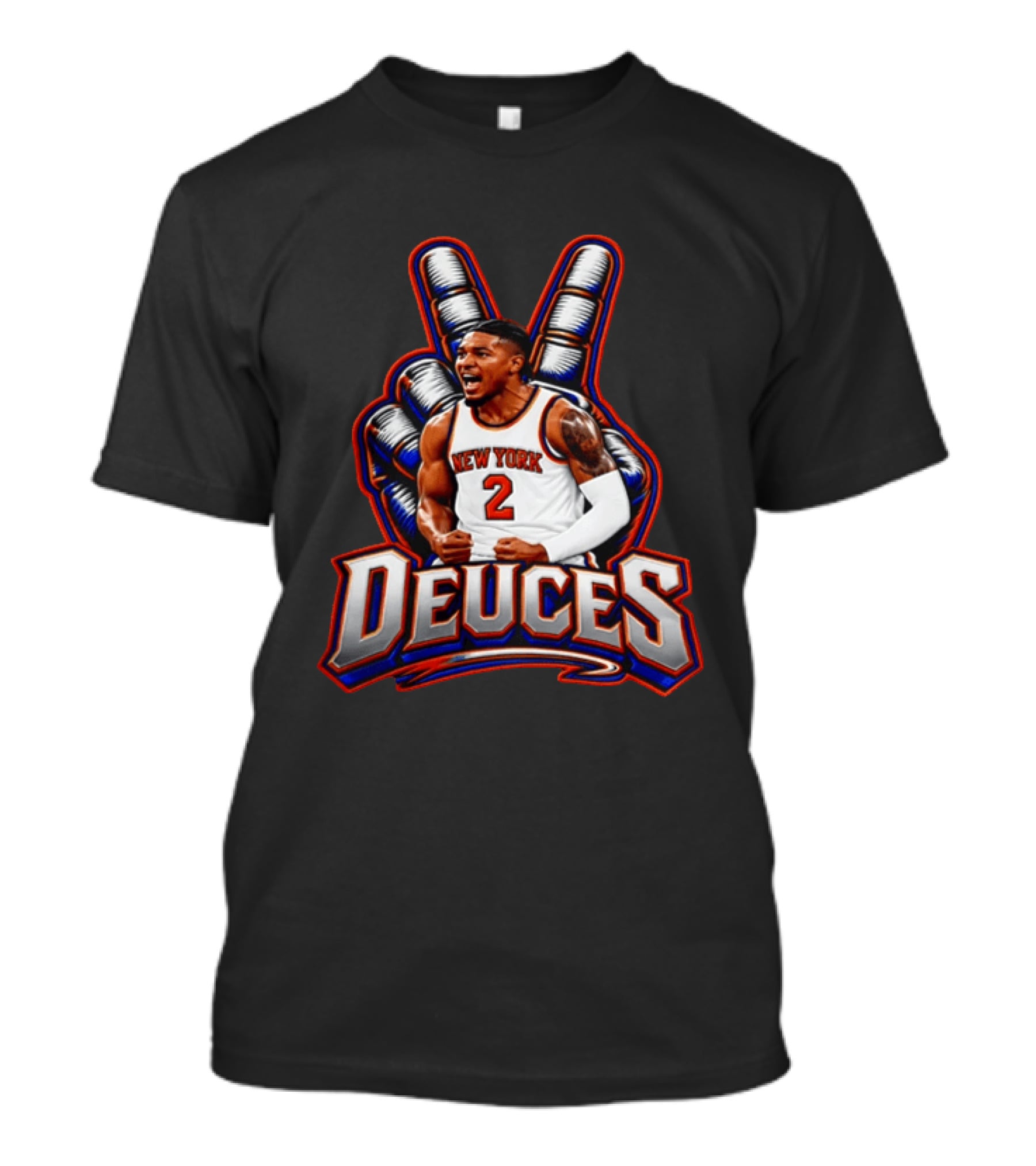 Sbreezy New York Knicks Deuces Basketball Player Number 2 T-Shirt