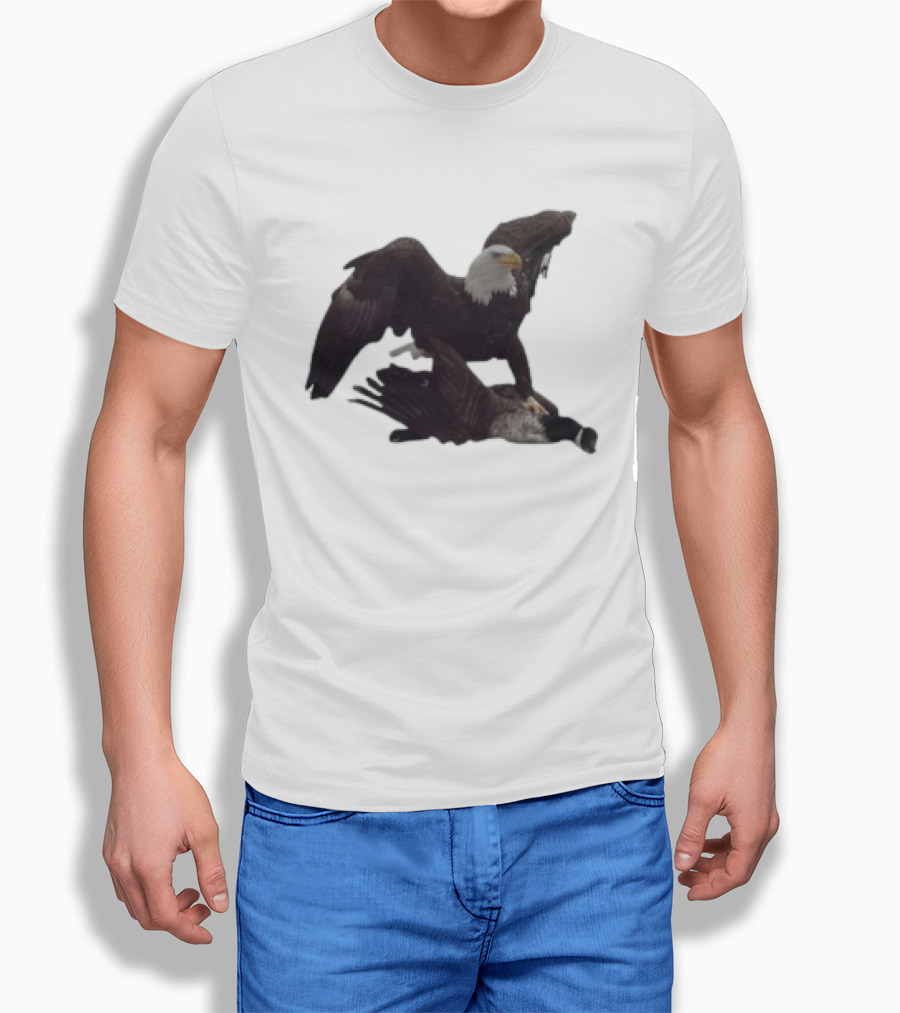 Bald Eagle Vs Canada Goose Bird Of Prey Showdown T-Shirt
