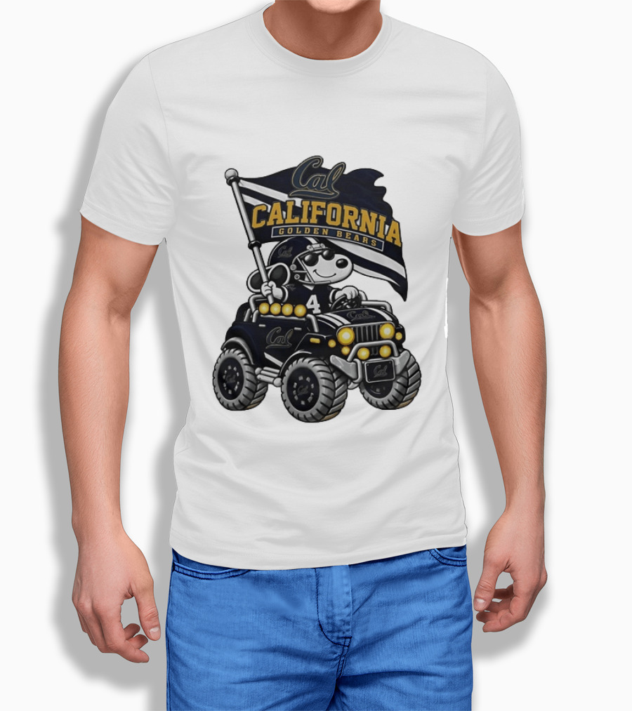 Cal Golden Bears Snoopy Jeep Flag Football T-Shirt