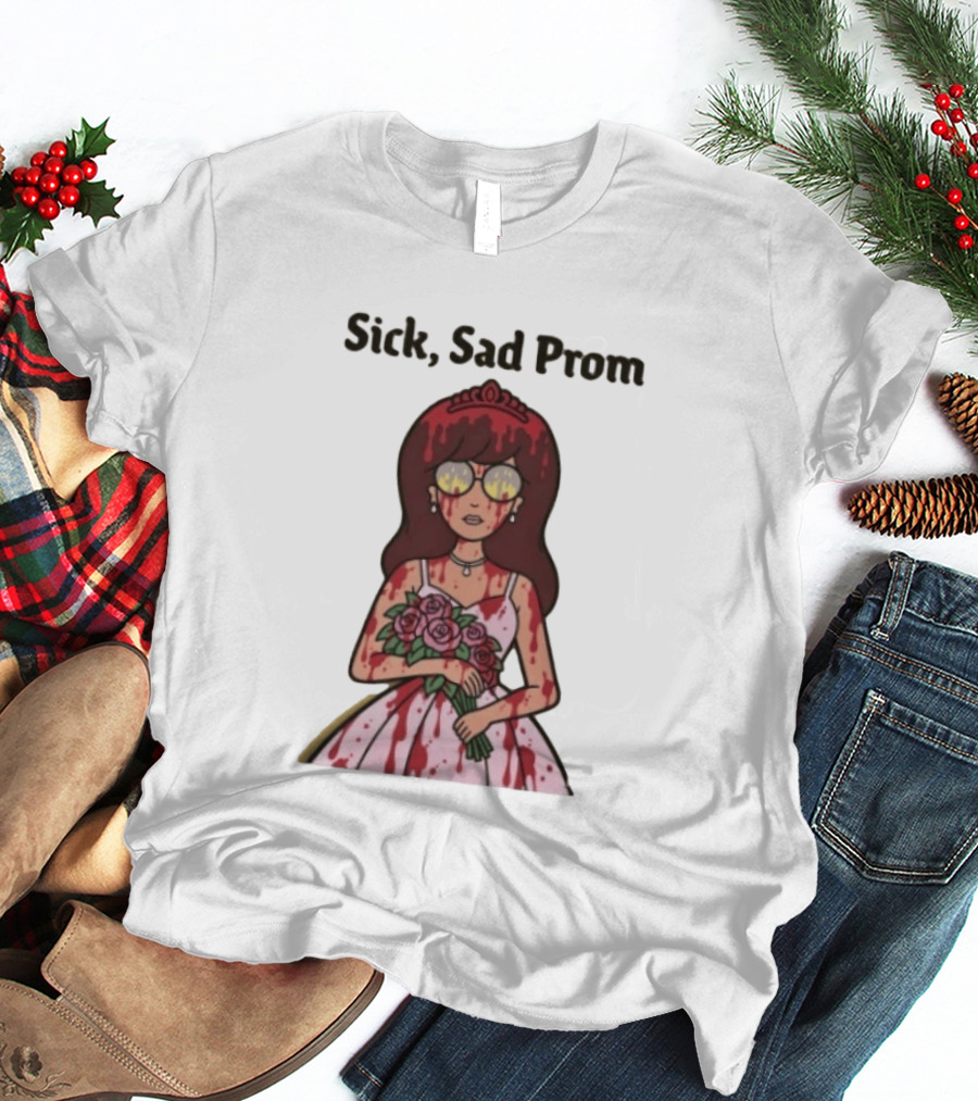 Daria Sick Sad Prom Carrie Horror Mashup Girl With Glasses And Flowers T-Shirt