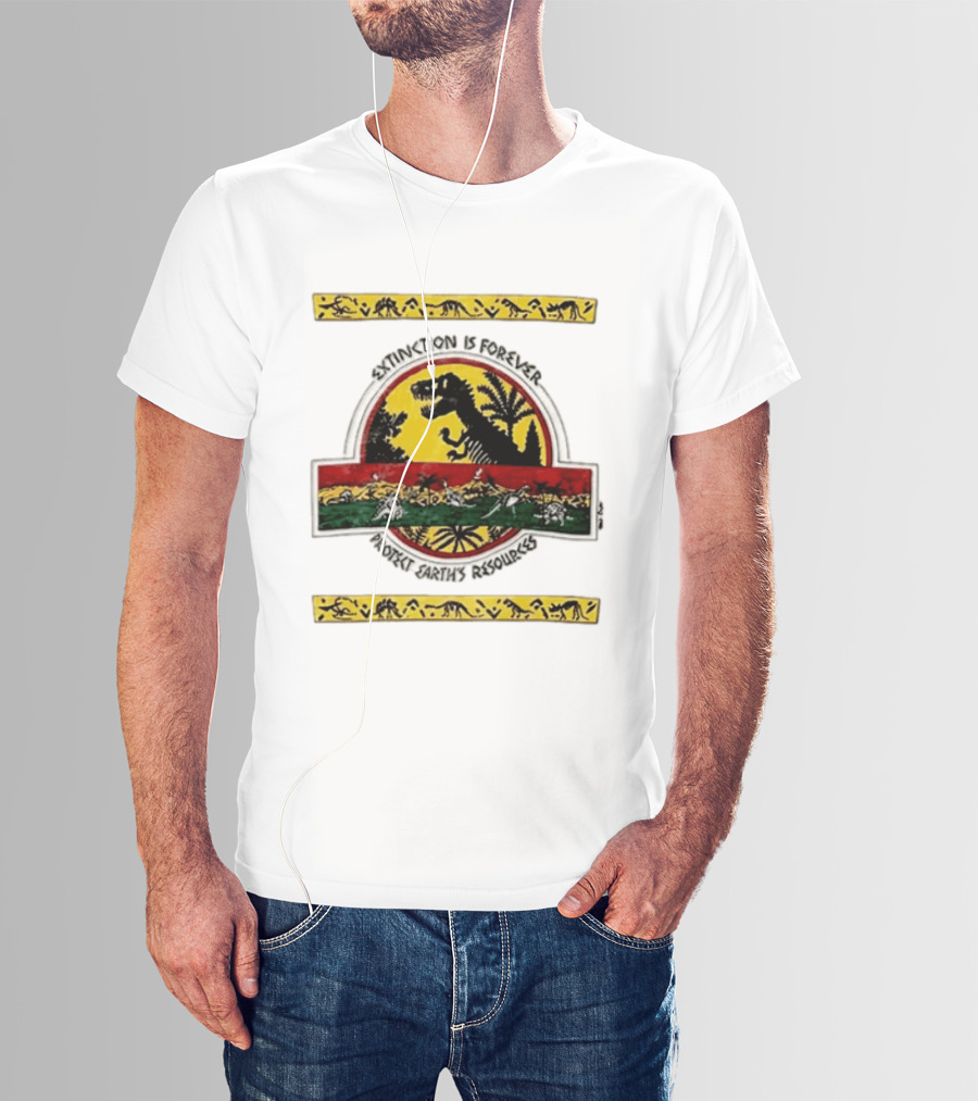 Extinction Is Forever Dinosaur Protect Earth's Resources T-Shirt