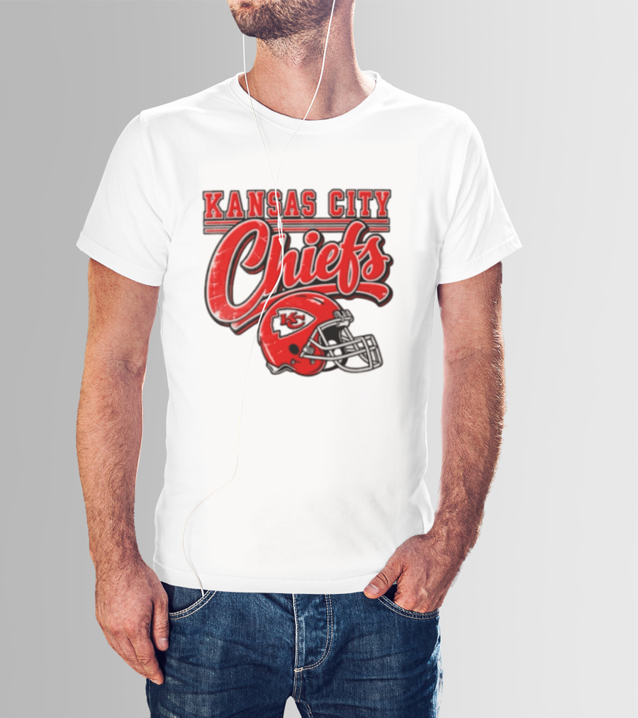 Kansas City Chiefs Red Helmet KC T-Shirt