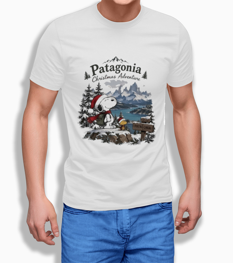 Patagonia Christmas Adventure Snoopy Woodstock Holiday Journey T-Shirt