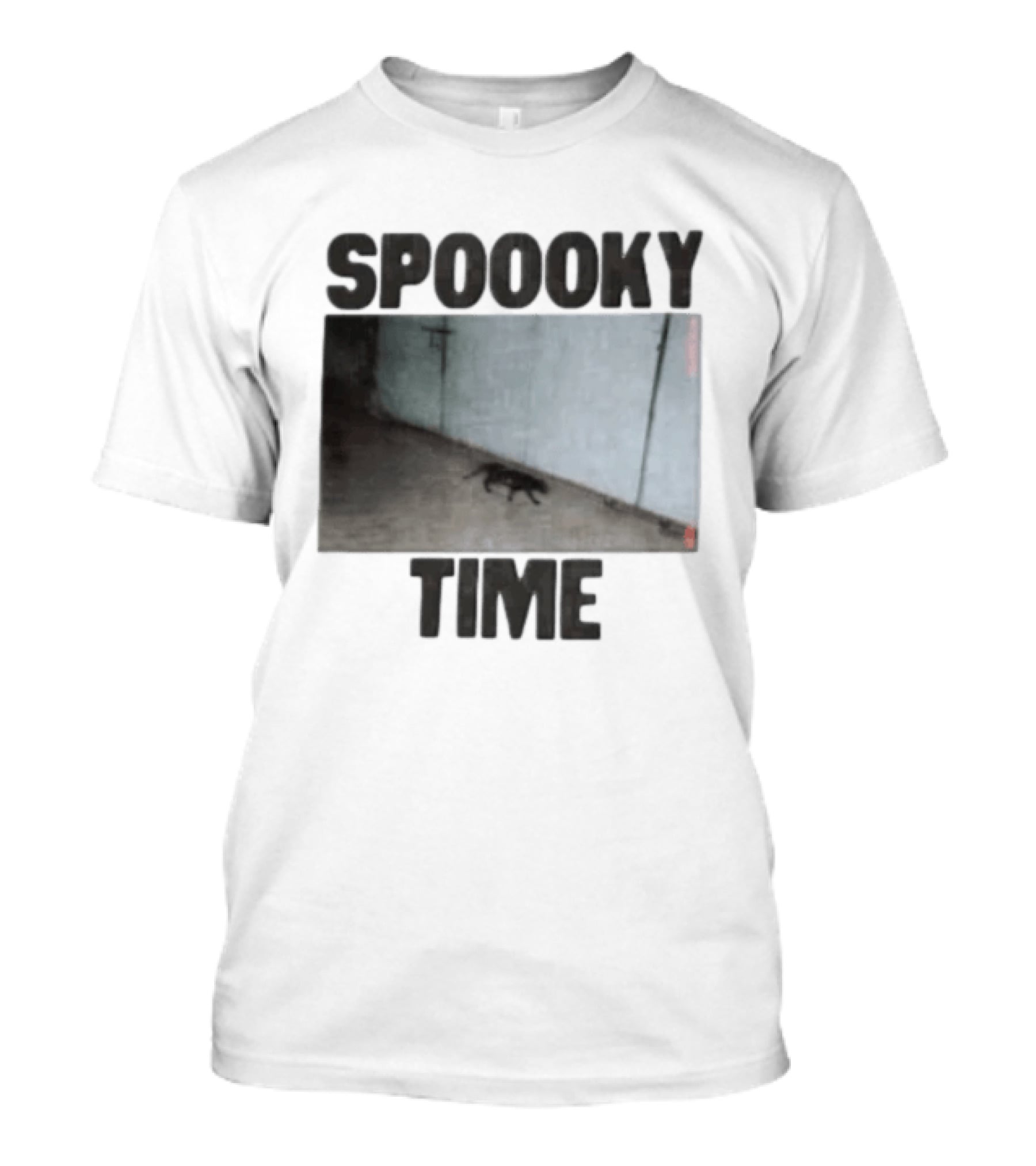 SPOOKY TIME Black Cat Creepy Hallway T-Shirt