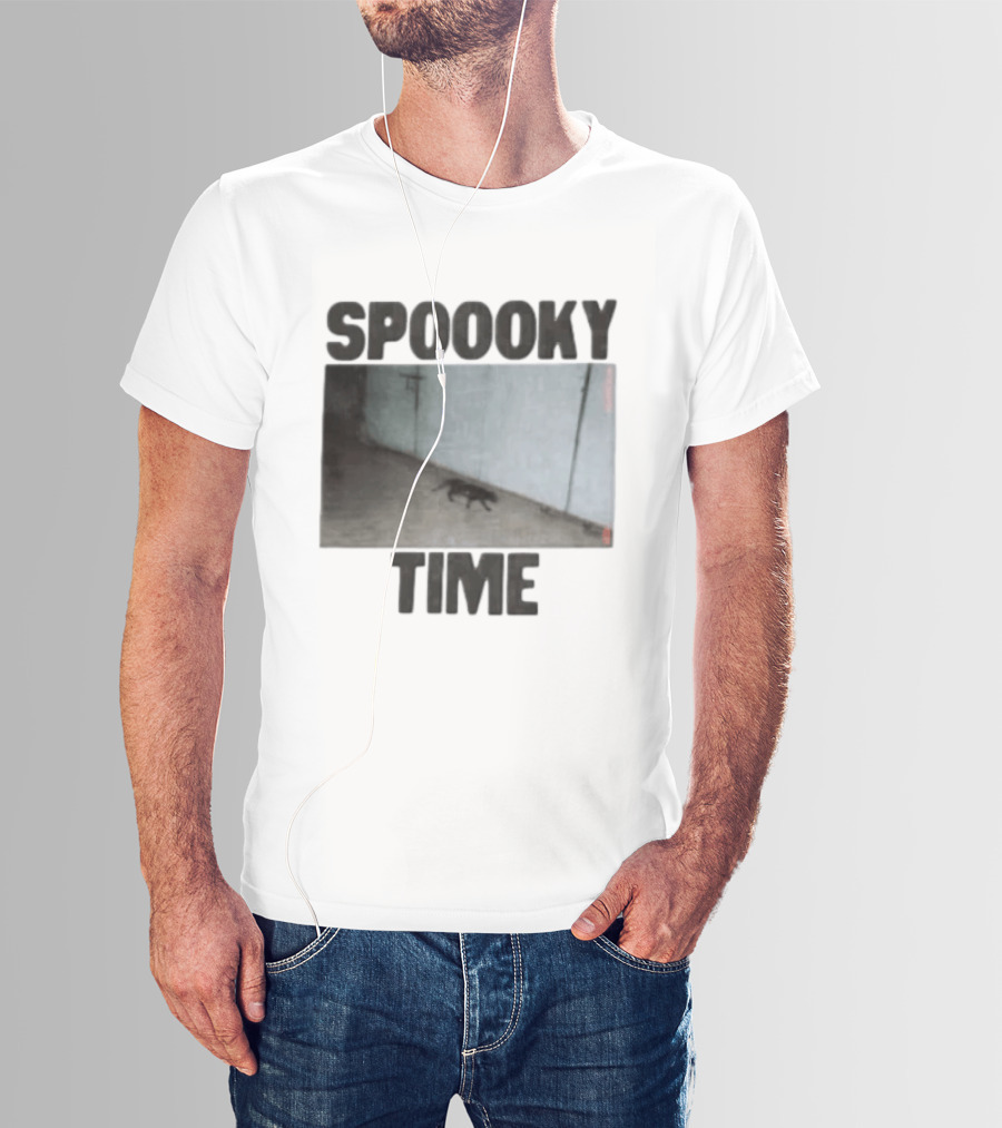 SPOOKY TIME Black Cat Creepy Hallway T-Shirt
