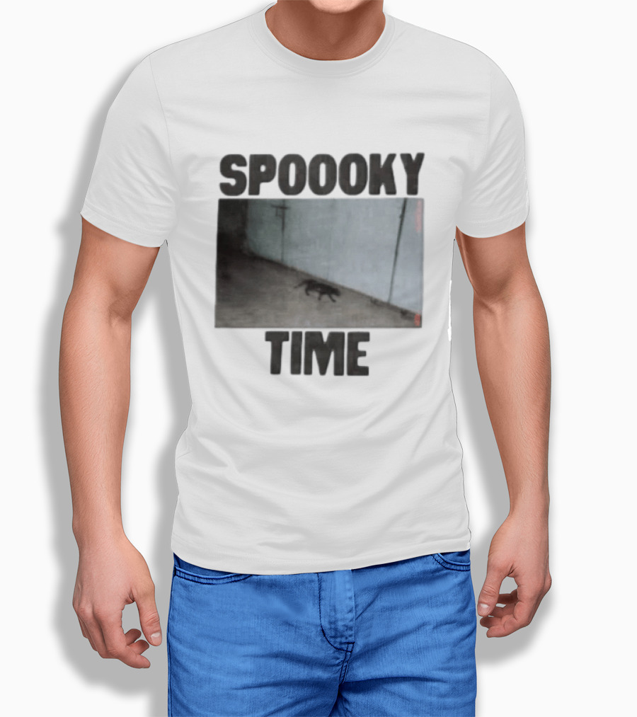 SPOOKY TIME Black Cat Creepy Hallway T-Shirt