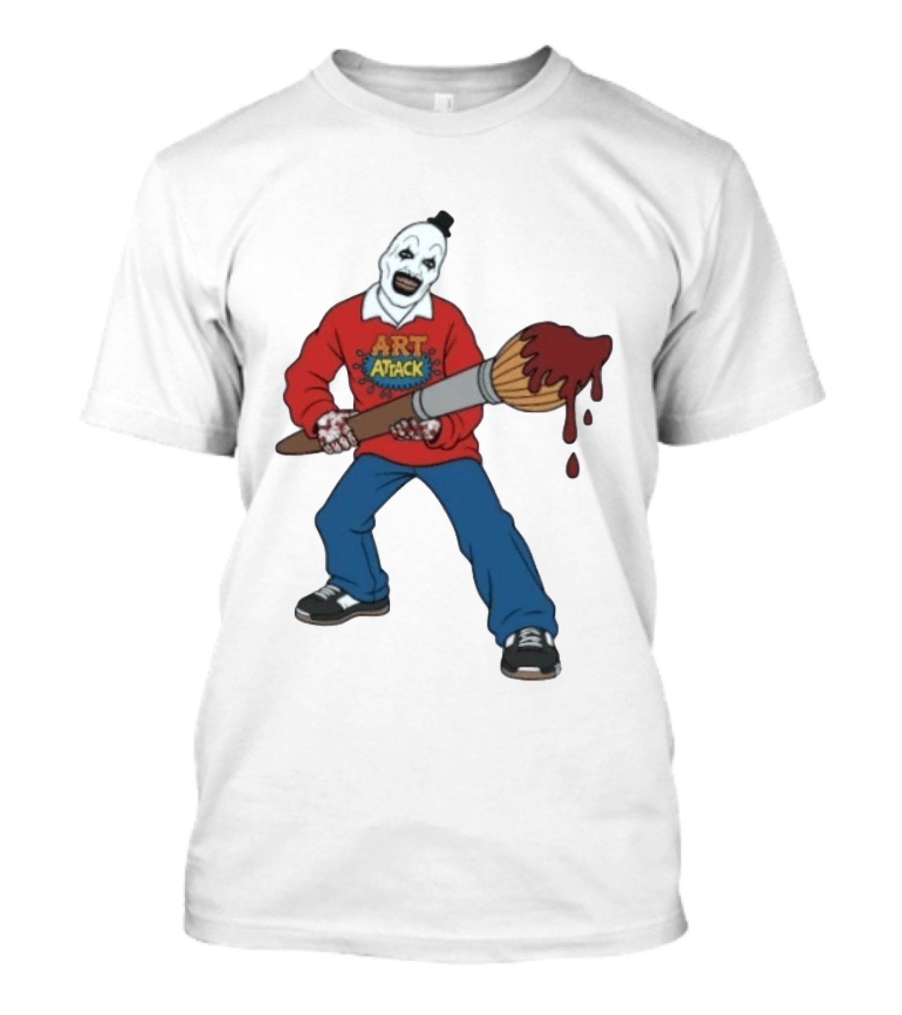 Art Attack Clown With Bloody Brush Terrifier Horror Movie T-Shirt