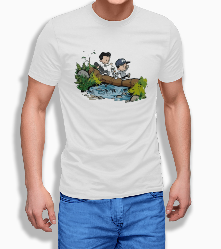 Young Wray Bros I Love LA Skateboarders Cartoon Forest Adventure T-Shirt