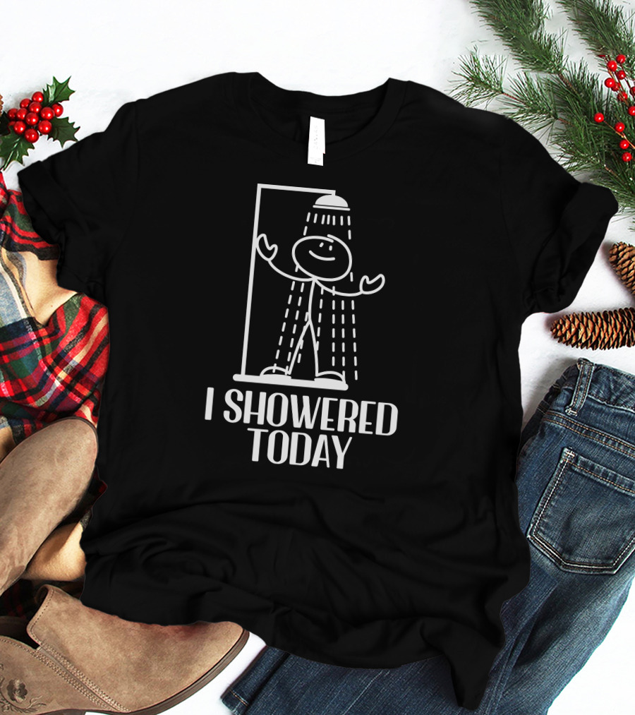 I Showered Today Achievement Badge Humor T-Shirt