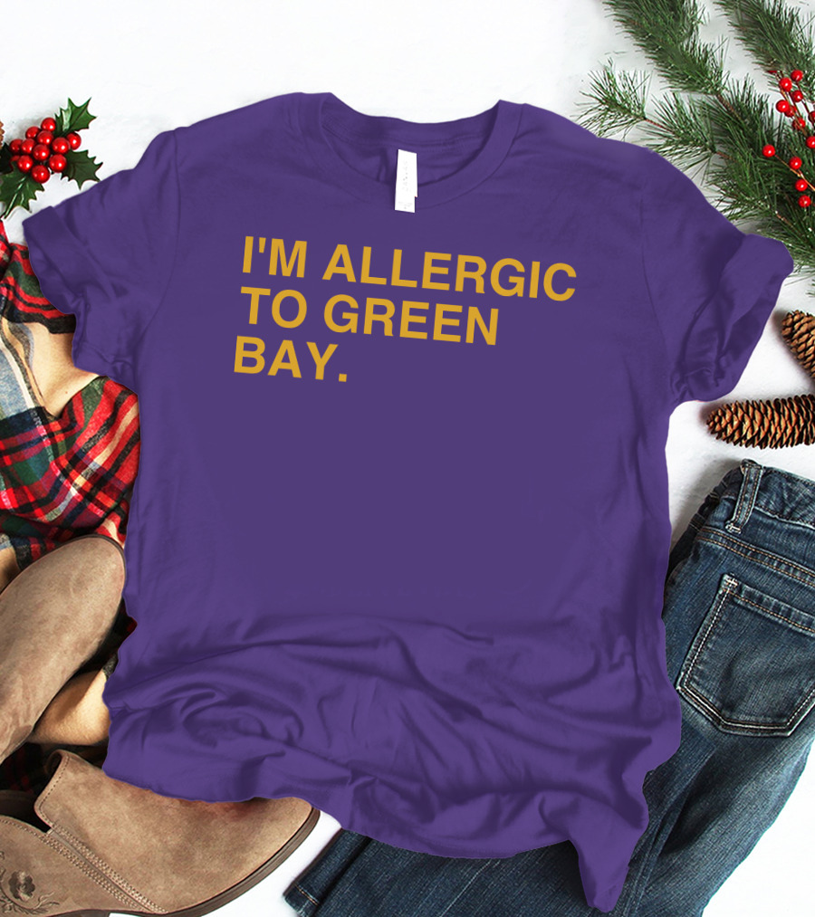 I'm Allergic To Green Bay Packers Football Fan Rivalry T-Shirt