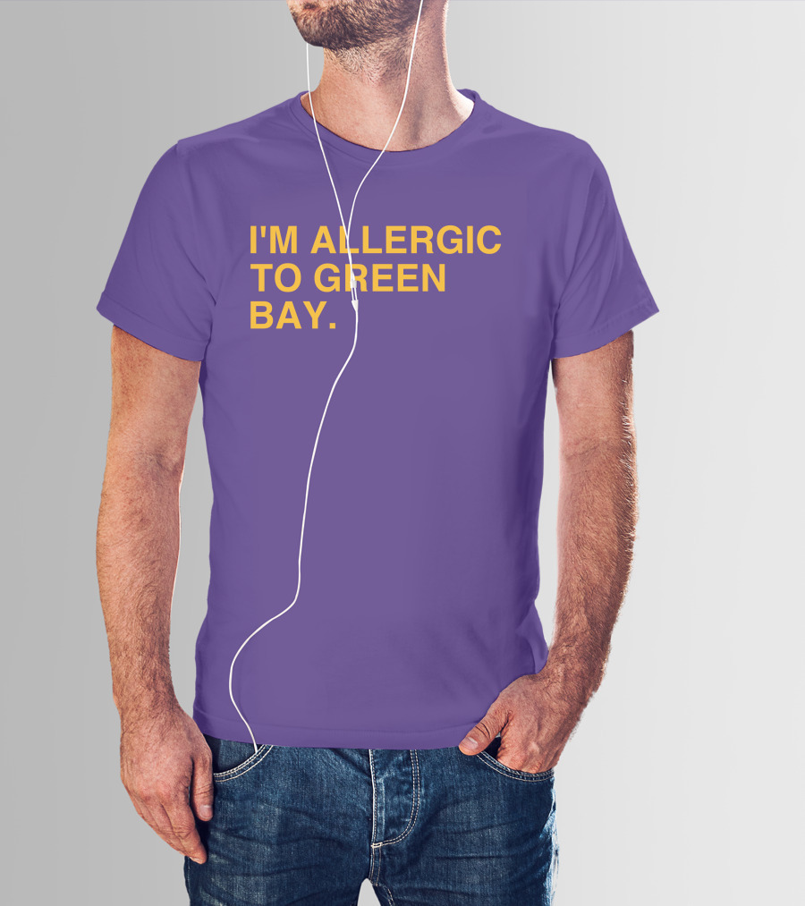 I'm Allergic To Green Bay Packers Football Fan Rivalry T-Shirt