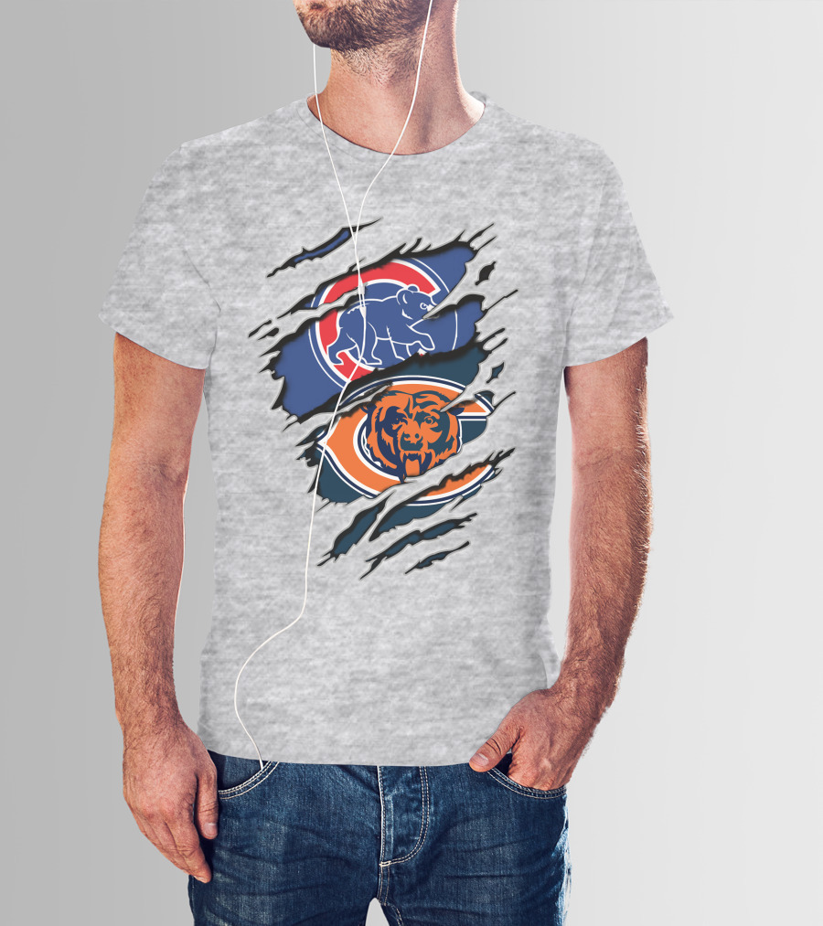 Chicago Cubs Chicago Bears Combining Logos T-Shirt