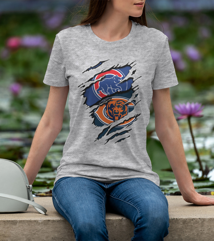 Chicago Cubs Chicago Bears Combining Logos T-Shirt