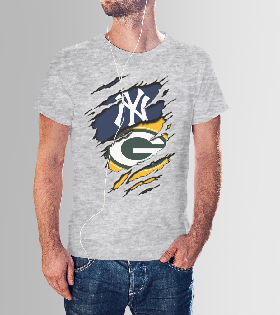 Packers Yankees Green Bay New York Crossover T-Shirt