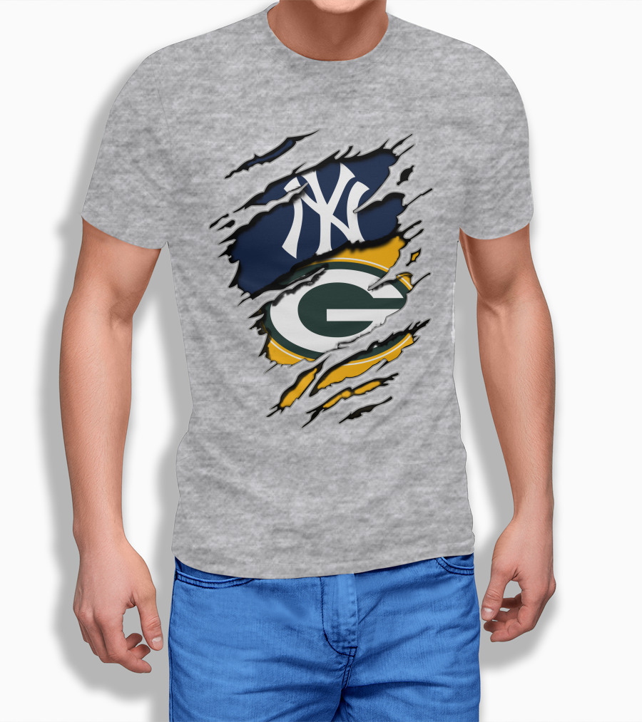 Packers Yankees Green Bay New York Crossover T-Shirt