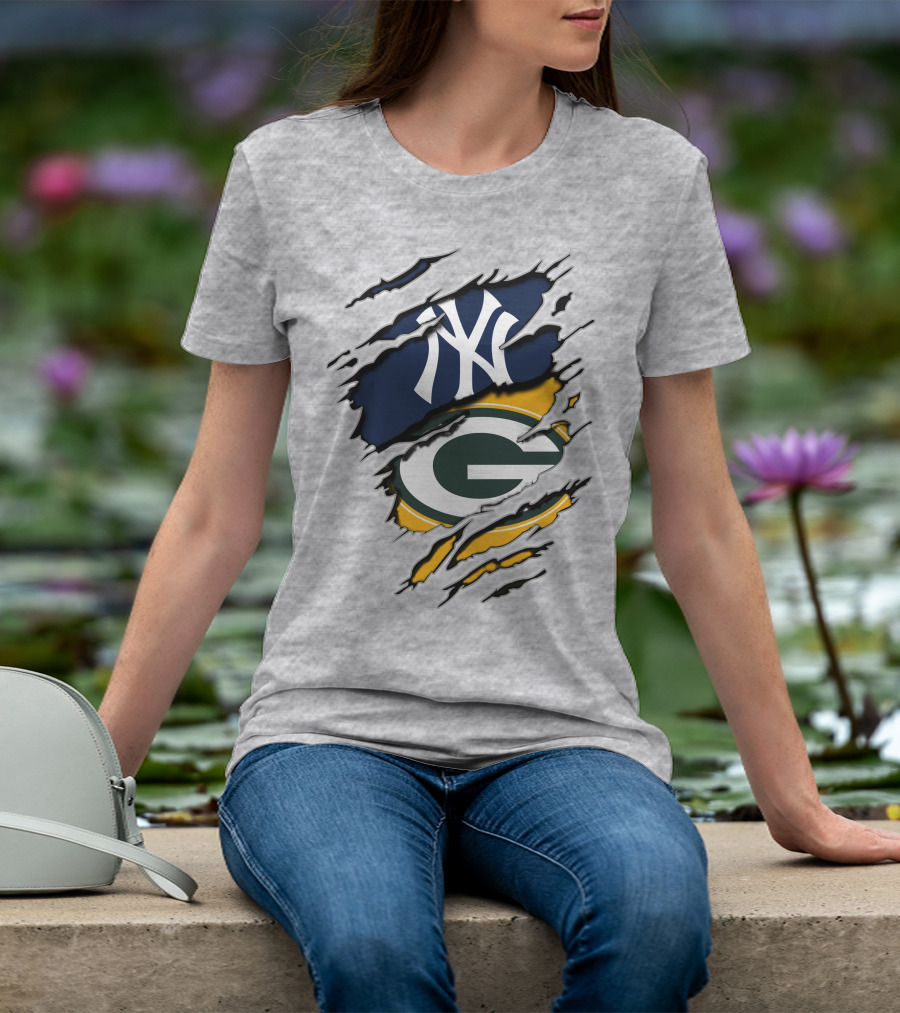 Packers Yankees Green Bay New York Crossover T-Shirt