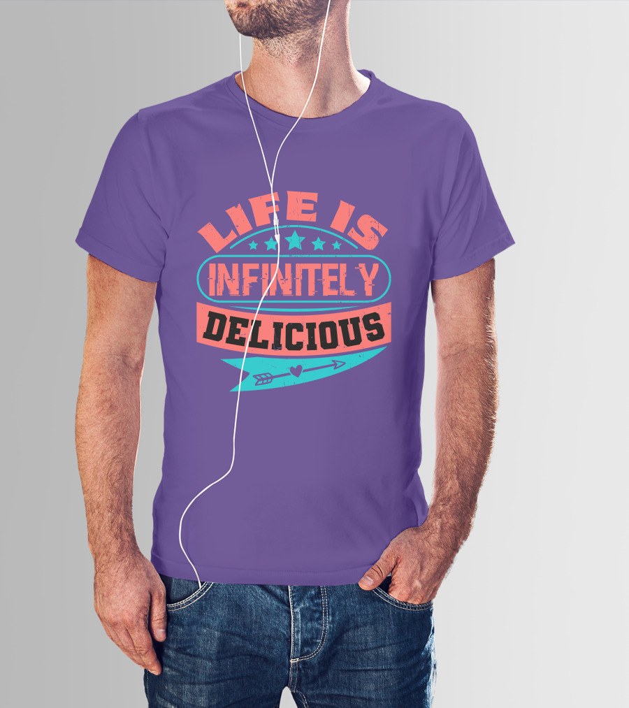 Life Is Infinitely Delicious Stars Arrow Heart T-Shirt