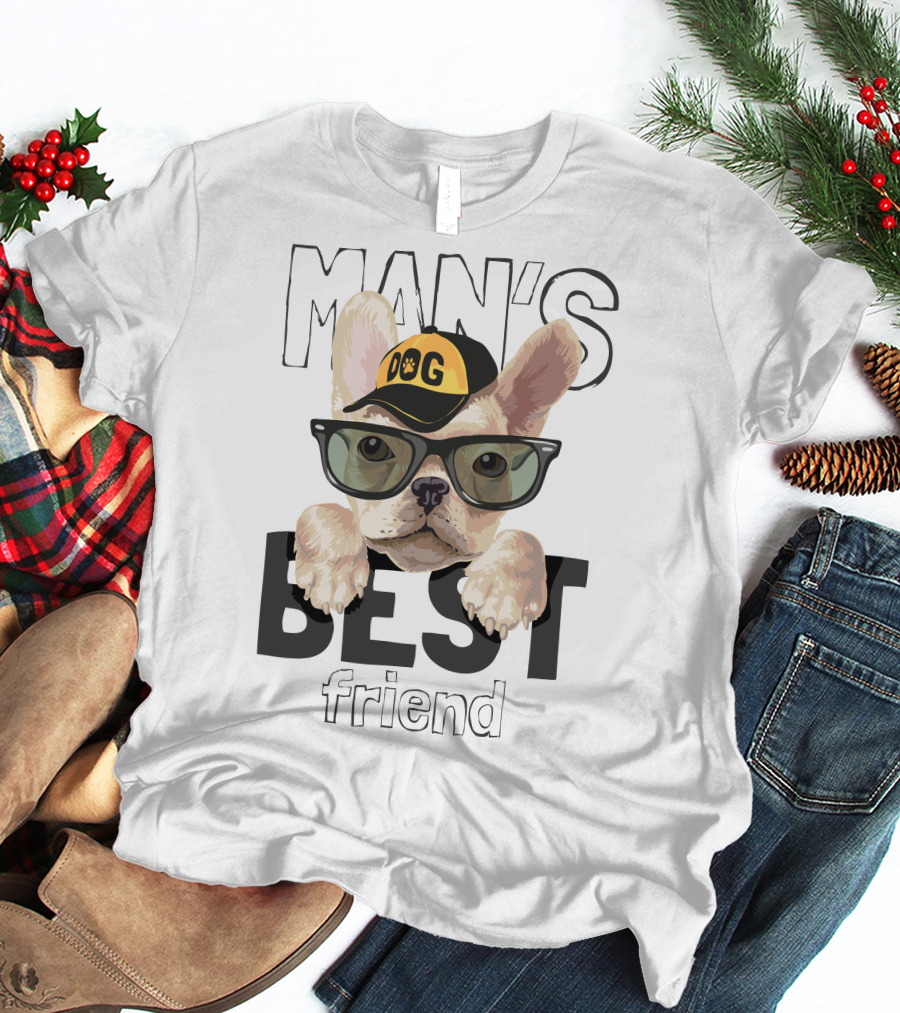 Man's Best Friend Dog Wearing Glasses And Hat T-Shirt