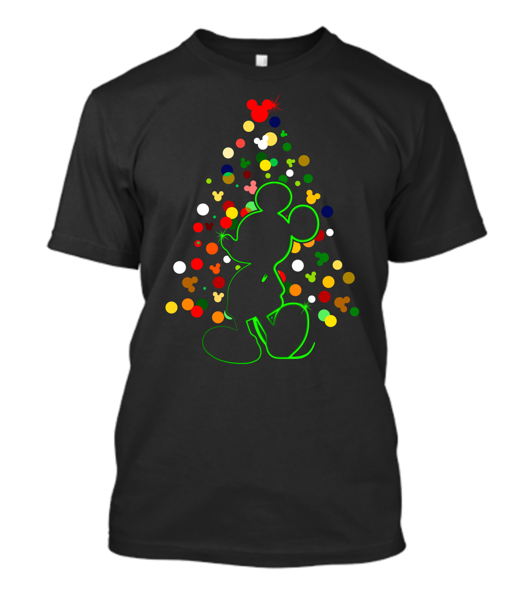 Merry Christmas 101 Mickey Tree Silhouette T-Shirt