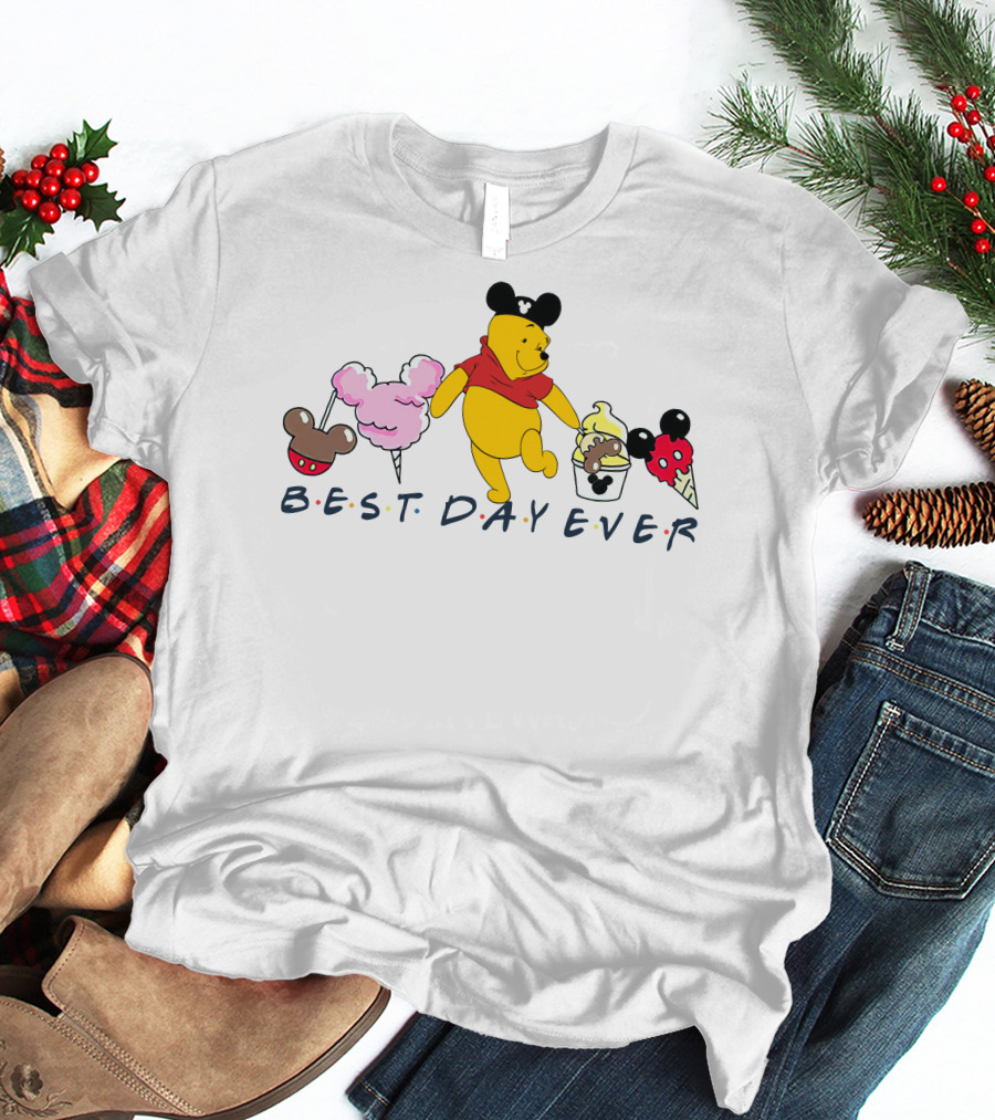 Best Day Ever Pooh Mickey Mouse Ears Ice Cream Treats T-Shirt