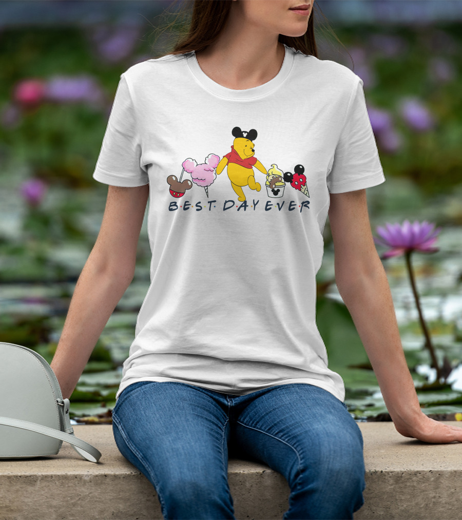 Best Day Ever Pooh Mickey Mouse Ears Ice Cream Treats T-Shirt