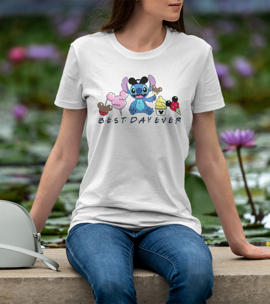 Stitch Best Day Ever With Theme Park Treats And Accessories T-Shirt
