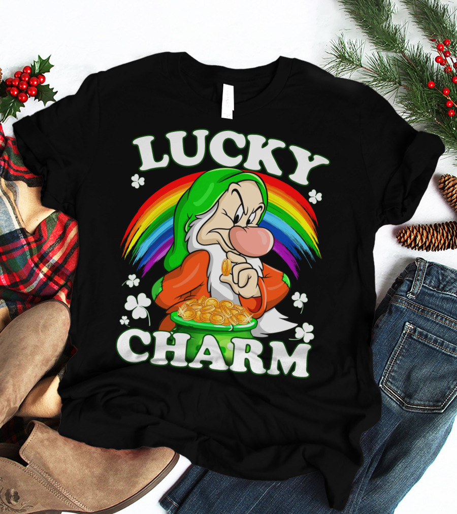 Lucky Charm Grumpy Dwarf Rainbow Treasure T-Shirt